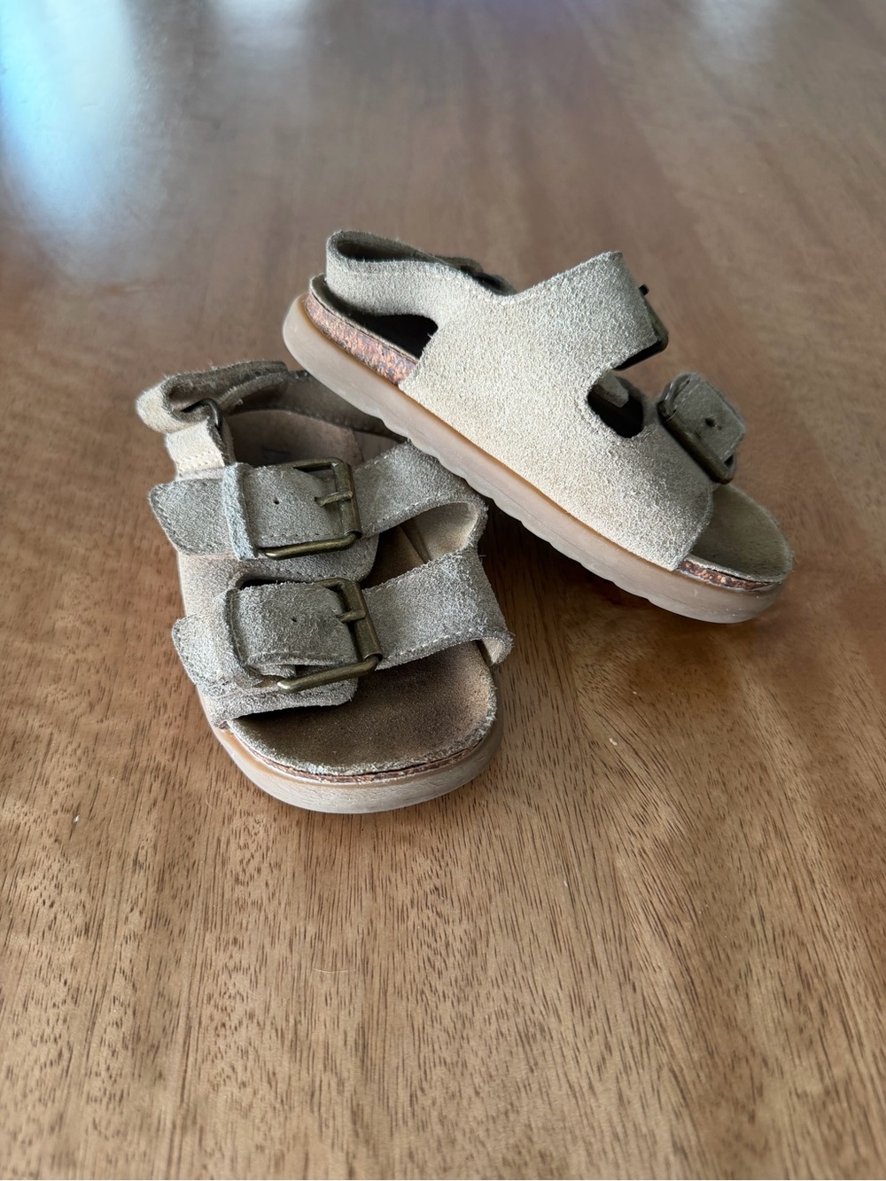 ZARA Kids Beige Suede Adjustable Buckle Sandals